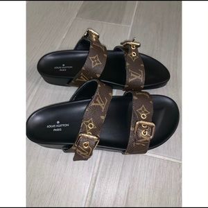 Louis Vuitton Bom Dia Two Strap Sandals Flat Mules